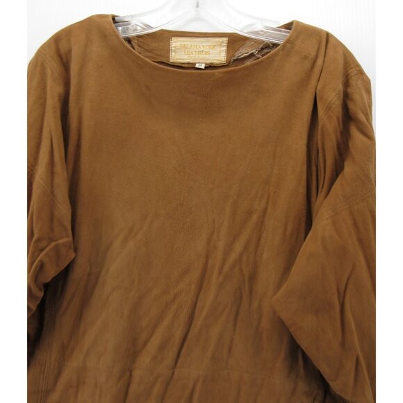 VINTAGE Salamander Leathers Top Small Suede Leather Shirt Southwest - Picture 2 of 11